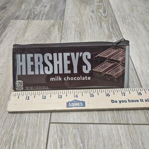 Hershey's Milk Chocolate Vinyl Pencil Case Make Up Bag Small Compact Rectangle